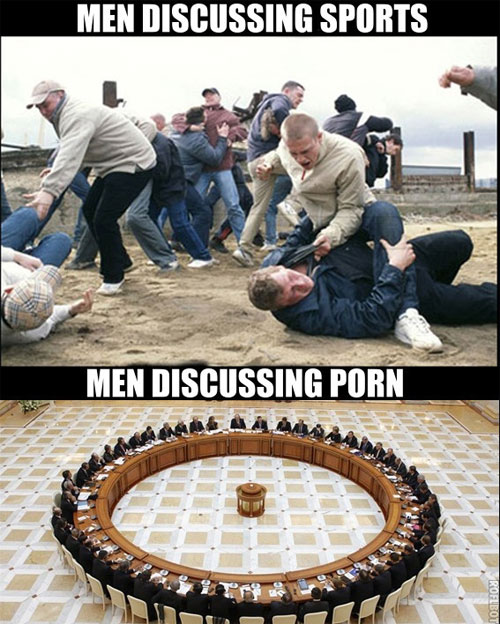 View joke - Men discussing issues